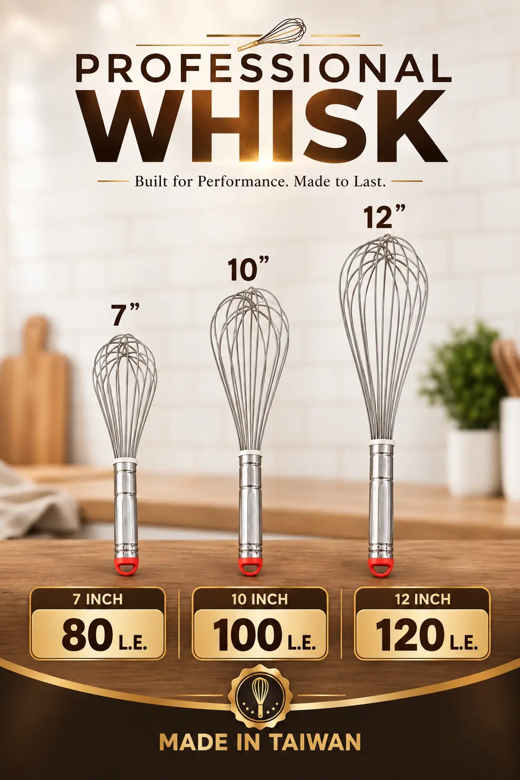 Professional stainless whisk