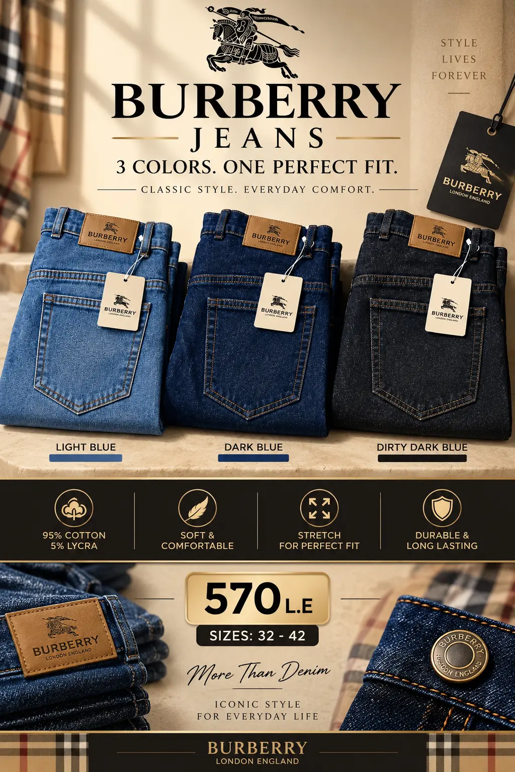 Burberry blue jeans